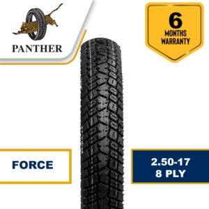 Panther Force 2.50-17 (Rear) 8 PR - 70 CC - Motorcycle Tyre & Tube Set